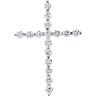 Diamond2deal 14k Gold 1/2ct Lab-grown Diamond Cross Pendant In White