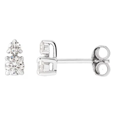 Diamond2deal 14k Gold 1/2ct Lab-grown Diamond Earrings Clarity Si, Color G-h In White