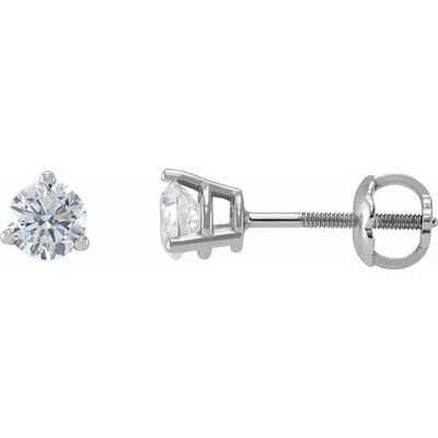 Diamond2deal 14k Gold 1/2ct Lab-grown Diamond Earrings Clarity Si, Color G-h In White