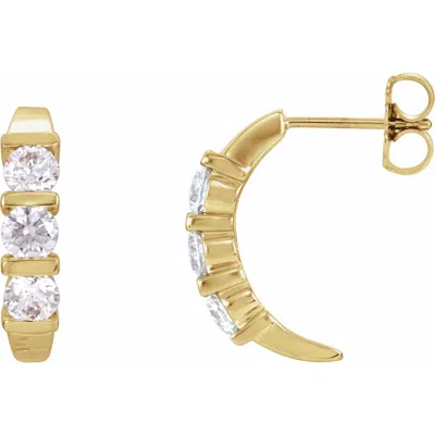 Diamond2deal 14k Gold 1/2ct Lab-grown Diamond Earrings Clarity Si, Color G-h In Yellow