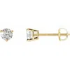 Diamond2deal 14k Gold 1/2ct Lab-grown Diamond Earrings Clarity Si, Color G-h In Yellow