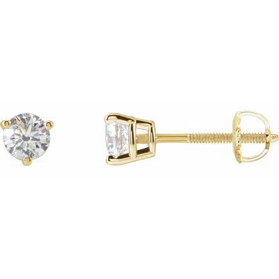 Diamond2deal 14k Gold 1/2ct Lab-grown Diamond Earrings Clarity Si, Color G-h In Yellow