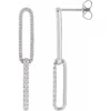 Diamond2deal 14k Gold 1/2ct Lab-grown Diamond Elongated Link Earrings Clarity Si, Color G-h In White