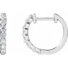 Diamond2deal 14k Gold 1/2ct Lab-grown Diamond Hoop Earrings Clarity Si, Color G-h In White