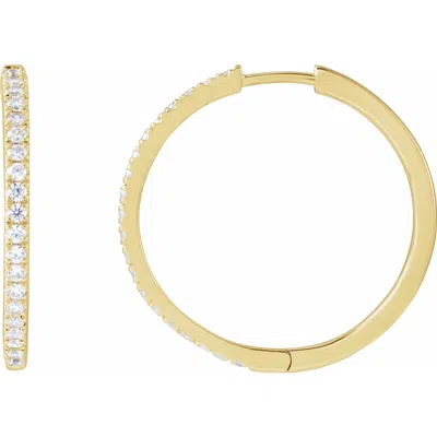 Diamond2deal 14k Gold 1/2ct Lab-grown Diamond Hoop Earrings Clarity Si, Color G-h In Yellow