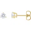 Diamond2deal 14k Gold 1/2ct Lab-grown Diamond Stud Earrings Clarity Si, Color G-h In Yellow