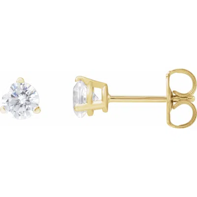 Diamond2deal 14k Gold 1/2ct Lab-grown Diamond Stud Earrings Clarity Si, Color G-h In Yellow