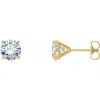 Diamond2deal 14k Gold 1/2ct Lab-grown Diamond Stud Earrings Clarity Vs, Color F-g In Yellow
