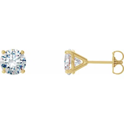 Diamond2deal 14k Gold 1/2ct Lab-grown Diamond Stud Earrings Clarity Vs, Color F-g In Yellow