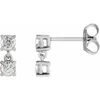 Diamond2deal 14k Gold 1/2ct Lab-grown Diamond Two-stone Earrings Clarity Si, Color G-h In White