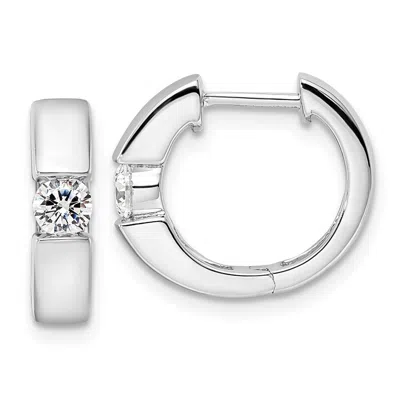 Diamond2deal 14k Gold 1/3 Ct Lab Grown Diamond Hinged Hoop Earrings Vs Clarity, D-e Color In Yellow