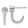 Diamond2deal 14k Gold 1/3 Ct Lab Grown Diamond J Hoop Earrings Vs Clarity, D-e Color In Yellow