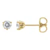 Diamond2deal 14k Gold 1/3 Ct Lab-grown Diamond Scroll Earrings Clarity Si, Color G-h In Yellow