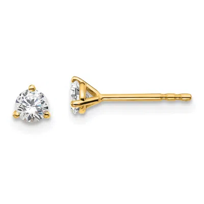 Diamond2deal 14k Gold 1/3 Ct Round Lab Grown Diamond Stud Earrings Vs Clarity, D-e Color In White