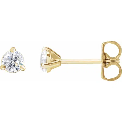 Diamond2deal 14k Gold 1/3 Lab-grown Diamond Cocktail Stud Earrings Clarity Si, Color G-h In Yellow