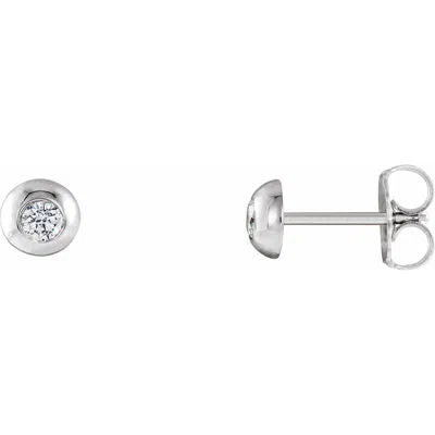 Diamond2deal 14k Gold 1/3ct Lab-grown Diamond Domed Stud Earrings Clarity Si, Color G-h In White