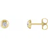 Diamond2deal 14k Gold 1/3ct Lab-grown Diamond Domed Stud Earrings Clarity Si, Color G-h In Yellow