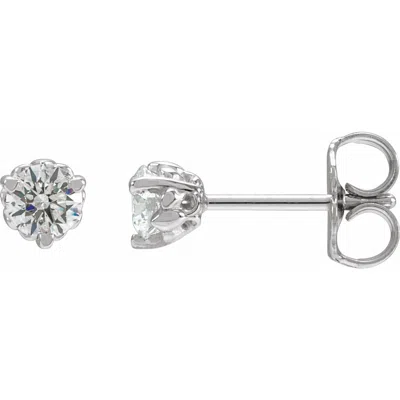 Diamond2deal 14k Gold 1/3ct Lab-grown Diamond Fleur-de-lis Earrings Clarity Si, Color G-h In White