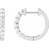 Diamond2deal 14k Gold 1/3ct Lab-grown Diamond Hoop Earrings Clarity Si, Color G-h In White