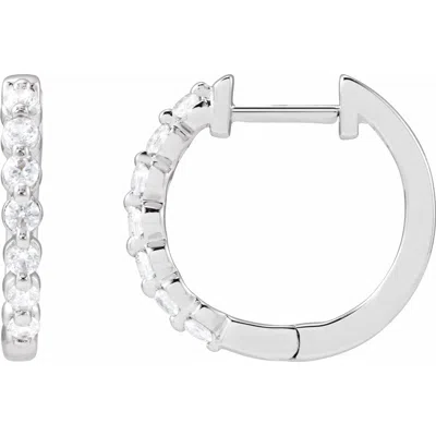 Diamond2deal 14k Gold 1/3ct Lab-grown Diamond Hoop Earrings Clarity Si, Color G-h In White