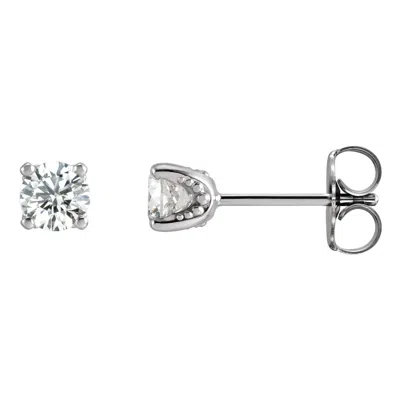Diamond2deal 14k Gold 1/3ct Lab-grown Diamond Stud Earrings Clarity Si, Color G-h In White