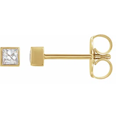 Diamond2deal 14k Gold 1/3ct Lab-grown Diamond Stud Earrings Clarity Si, Color G-h In Yellow
