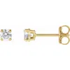 Diamond2deal 14k Gold 1/3ct Lab-grown Diamond Stud Earrings Clarity Vs, Color F-g In Yellow
