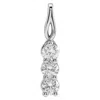 Diamond2deal 14k Gold 1/3ct Lab-grown Diamond Three-stone Pendant In White