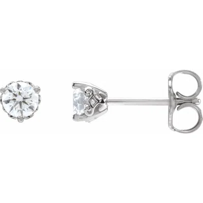 Diamond2deal 14k Gold 1/3ct Lab-grown Diamond Vintage-inspired Earrings Clarity Si, Color G-h In White