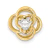 Diamond2deal 14k Gold 1/4 Ct Lab Grown Diamond Flower Chain Slide Pendant In Yellow