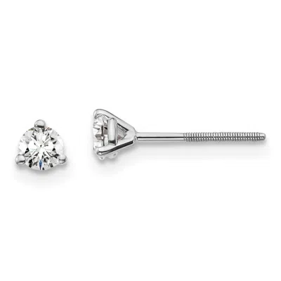 Diamond2deal 14k Gold 1/4 Ct Round Lab Grown Diamond Stud Earrings Screw Back Vs Clarity, D-e Color In Yellow