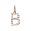 Diamond2deal 14k Gold 1/4ct Lab-grown Diamond Initial B Pendant In Pink
