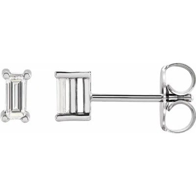 Diamond2deal 14k Gold 1/4ct Lab-grown Diamond Stud Earrings Clarity Si, Color G-h In White