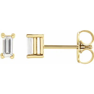 Diamond2deal 14k Gold 1/4ct Lab-grown Diamond Stud Earrings Clarity Si, Color G-h In Yellow