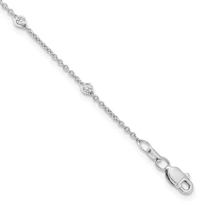 Diamond2deal 14k Gold 1/5 Ct Lab Grown Diamond Eight Station Bracelet 8 Inch In White