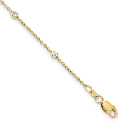 Diamond2deal 14k Gold 1/5 Ct Lab Grown Diamond Eight Station Bracelet 8 Inch In Yellow