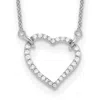 Diamond2deal 14k Gold 1/5 Ct Lab Grown Diamond Heart Pendant Necklace 18" Clarity Vs, Color D-e In White