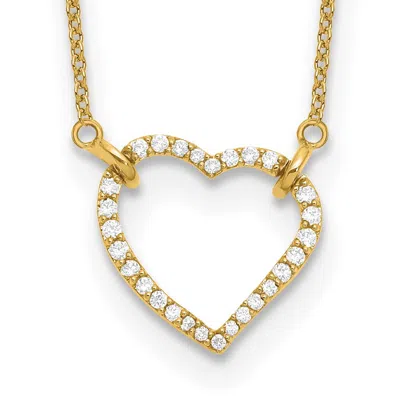 Diamond2deal 14k Gold 1/5 Ct Lab Grown Diamond Heart Pendant Necklace 18" Clarity Vs, Color D-e In Yellow