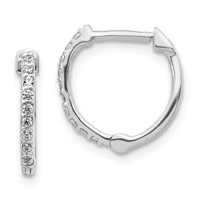 Diamond2deal 14k Gold 1/5 Ct Lab Grown Diamond Hinged Hoop Earrings In White