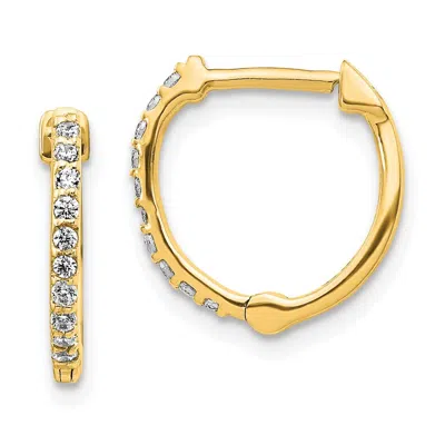 Diamond2deal 14k Gold 1/5 Ct Lab Grown Diamond Hinged Hoop Earrings In Yellow