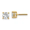 Diamond2deal 14k Gold 1/5 Ct Round Lab Grown Diamond Stud Earrings Screw Back Vs Clarity, D-e Color In White