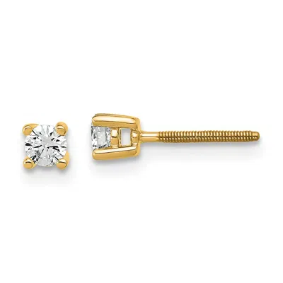 Diamond2deal 14k Gold 1/5 Ctw Lab Grown Diamond Screwback Stud Earrings In Yellow