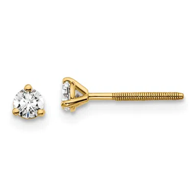 Diamond2deal 14k Gold 1/5 Ctw Lab Grown Diamond Stud Earrings Screwback In Yellow