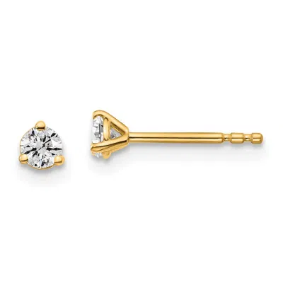 Diamond2deal 14k Gold 1/5 Ctw Lab Grown Diamond Stud Earrings In Yellow