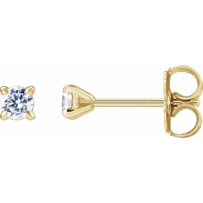 Diamond2deal 14k Gold 1/5ct Lab-grown Diamond Cocktail Stud Earrings Clarity Si, Color G-h In Yellow