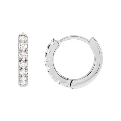 Diamond2deal 14k Gold 1/5ct Lab-grown Diamond Hoop Earrings Clarity Si, Color G-h In White