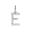 Diamond2deal 14k Gold 1/5ct Lab-grown Diamond Initial E Pendant In White
