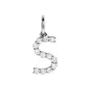 Diamond2deal 14k Gold 1/5ct Lab-grown Diamond Initial S Pendant In White