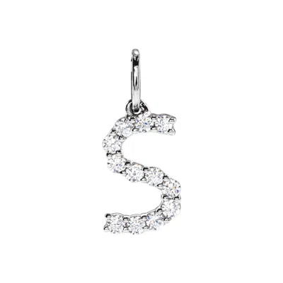 Diamond2deal 14k Gold 1/5ct Lab-grown Diamond Initial S Pendant In White