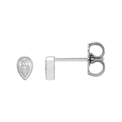 Diamond2deal 14k Gold 1/5ct Lab-grown Diamond Stud Earrings Clarity Si, Color G-h In White